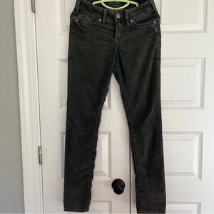 Silver Jeans Corduroy SUKI Skinny Women 26/31 Brown Western Cowgirl Grunge Y2K
